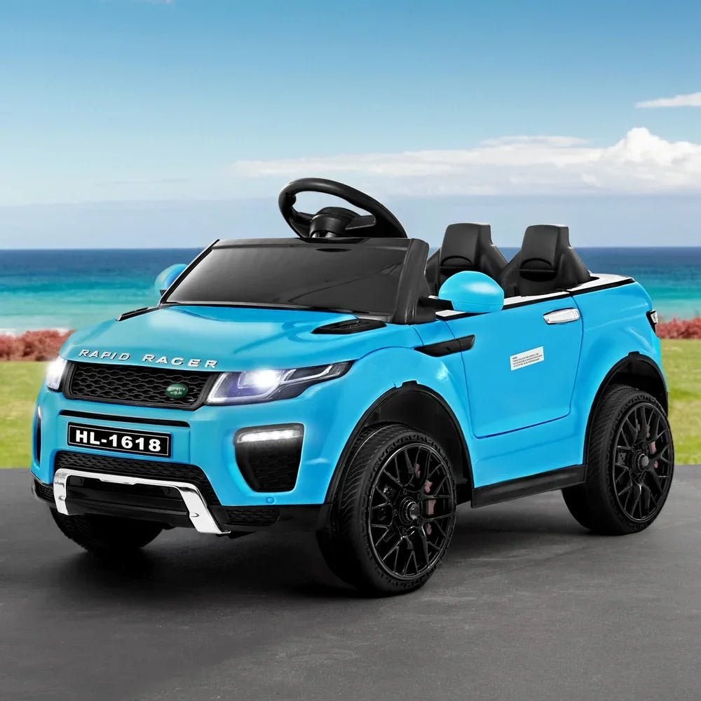 Rigo Kids Electric Ride On Car SUV Range Rover-inspired Toy Cars Remote 12V Blue - Mekamart Australia