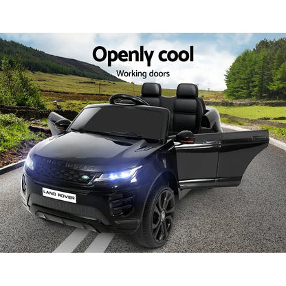 Kids Electric Ride On Car Land Rover Licensed Toy Cars Remote 12V Battery Black - Mekamart Australia