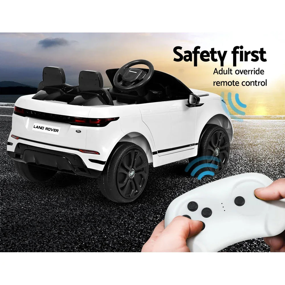 Kids Electric Ride On Car Land Rover Licensed Toy Cars Remote 12V Battery White - Mekamart Australia
