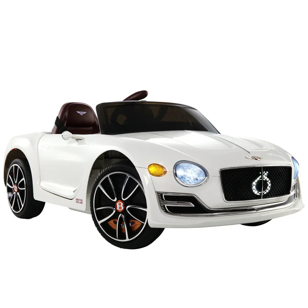 Kids Electric Ride On Car Bentley Licensed EXP12 Toy Cars Remote 12V White - Mekamart Australia