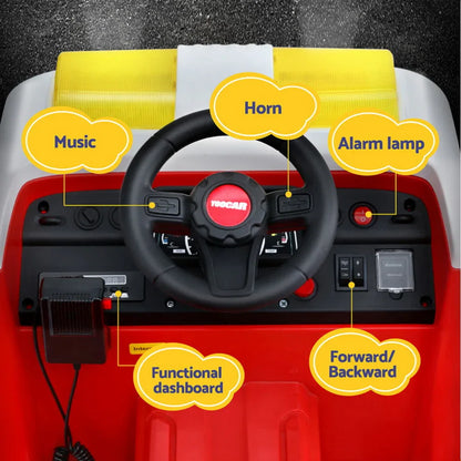 Rigo Kids Ride On Car Electric Fire Engine Fighting Truck with Water Gun Music - Mekamart Australia