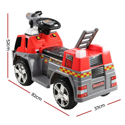 Rigo Kids Electric Ride On Car Fire Engine Fighting Truck Toy Cars 6V Red - Mekamart Australia