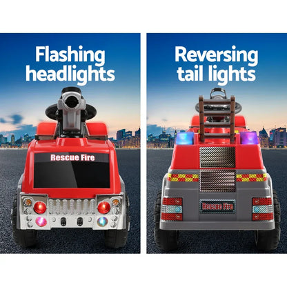 Rigo Kids Electric Ride On Car Fire Engine Fighting Truck Toy Cars 6V Red - Mekamart Australia