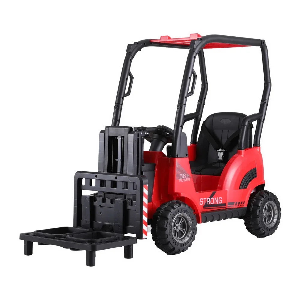Rigo Kids Electric Ride On Car Forklift Loader Toys Cars Horn Remote 12V Red - Mekamart Australia