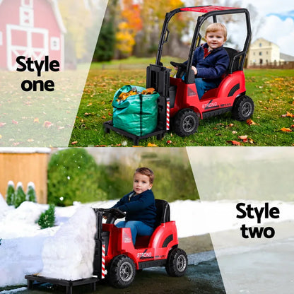 Rigo Kids Electric Ride On Car Forklift Loader Toys Cars Horn Remote 12V Red - Mekamart Australia