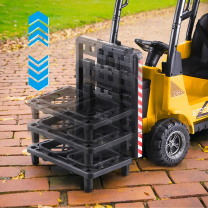 Rigo Kids Electric Ride On Car Forklift Loader Toys Cars Horn Remote 12V Yellow - Mekamart Australia