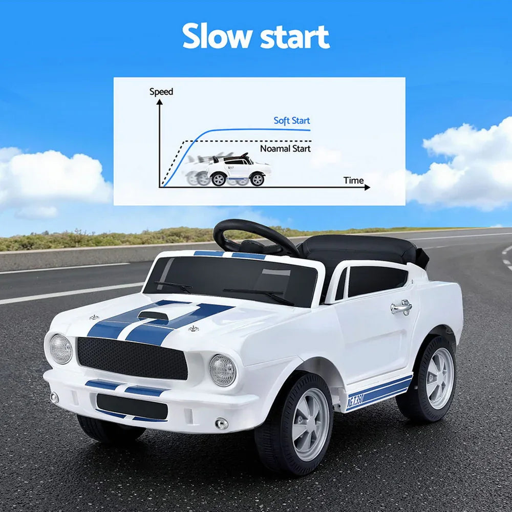 Kids Electric Ride On Car Licensed GT350 Outdoor Toys Cars Music Remote White - Mekamart Australia