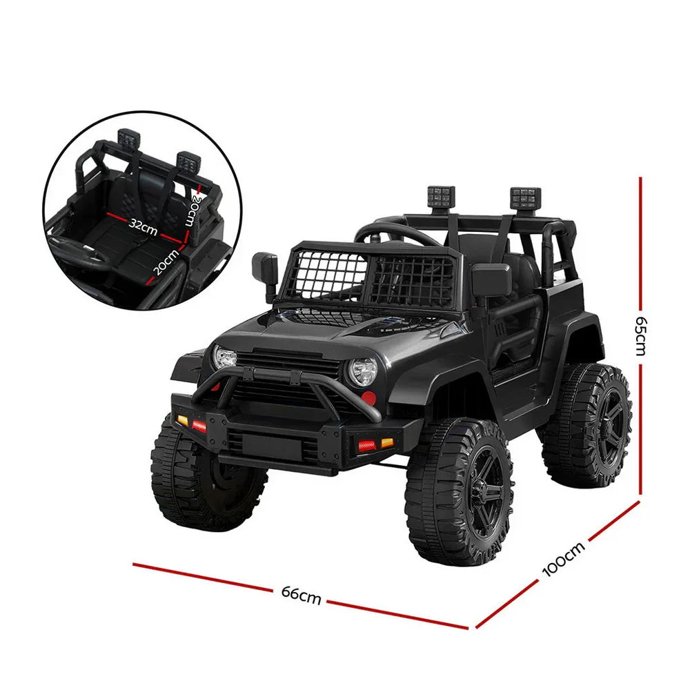 Rigo Kids Electric Ride On Car Jeep Toy Cars Remote 12V Black - Mekamart Australia