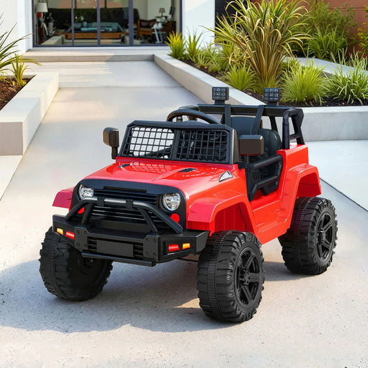 Rigo Kids Electric Ride On Car Jeep Toy Cars Remote 12V Red - Mekamart Australia