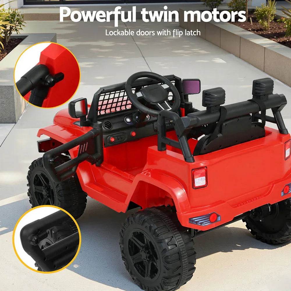 Rigo Kids Electric Ride On Car Jeep Toy Cars Remote 12V Red - Mekamart Australia