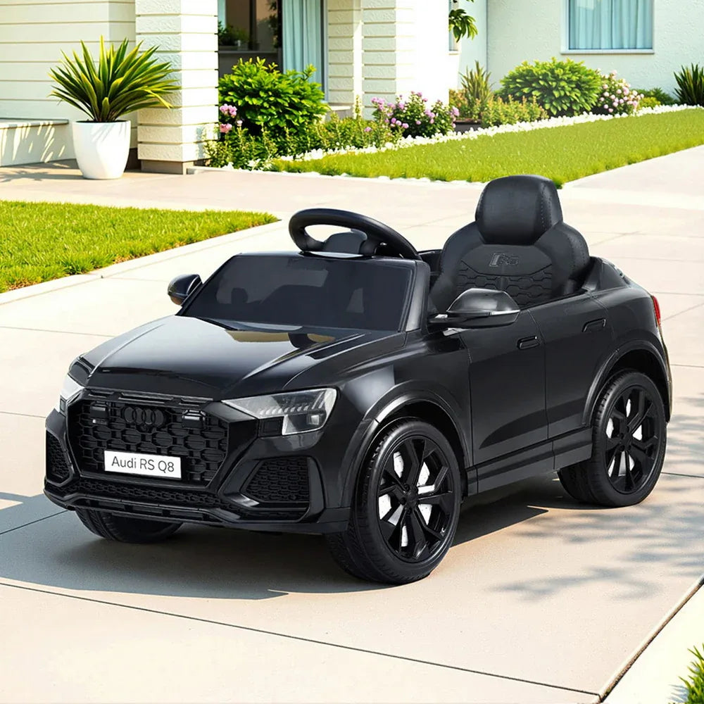 Kids Ride On Car Licensed RSQ8 Electric Toy Black Remote 12V Cars Black - Mekamart Australia