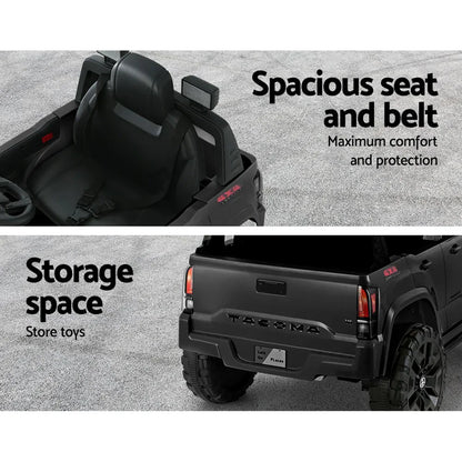 Kids Electric Ride On Car Toyota Tacoma Off Road Jeep Toy Cars Remote 12V Black - Mekamart Australia