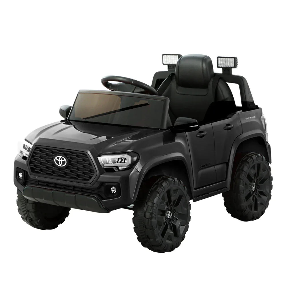 Kids Electric Ride On Car Toyota Tacoma Off Road Jeep Toy Cars Remote 12V Black - Mekamart Australia