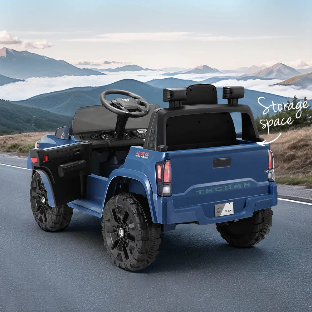 Kids Electric Ride On Car Toyota Tacoma Off Road Jeep Toy Cars Remote 12V Blue - Mekamart Australia