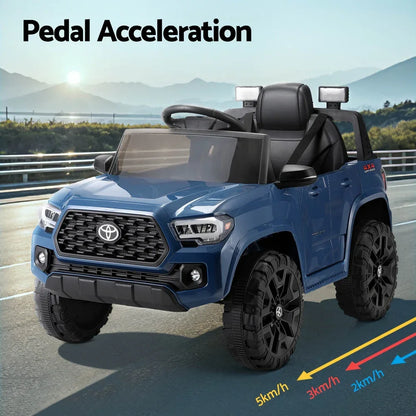 Kids Electric Ride On Car Toyota Tacoma Off Road Jeep Toy Cars Remote 12V Blue - Mekamart Australia