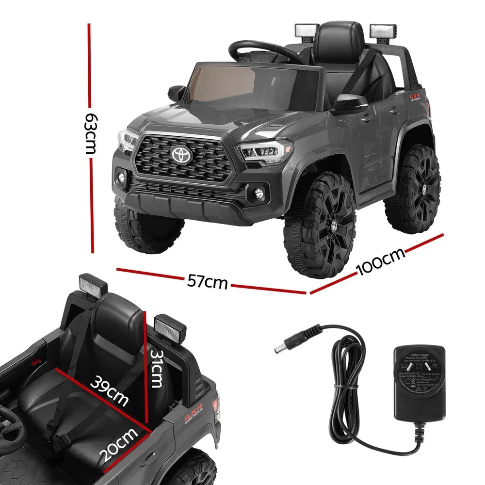 Kids Electric Ride On Car Toyota Tacoma Off Road Jeep Toy Cars Remote 12V Grey - Mekamart Australia