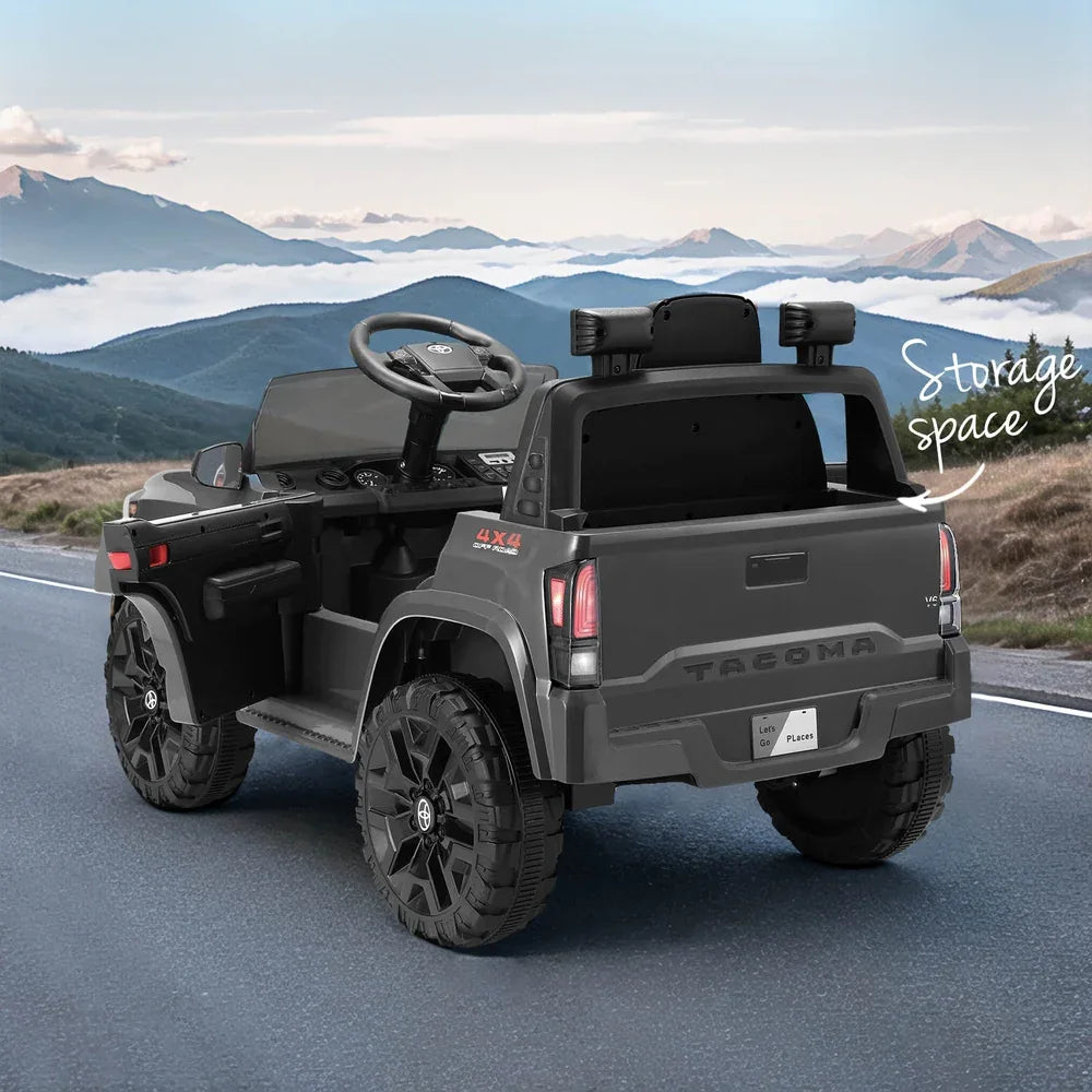 Kids Electric Ride On Car Toyota Tacoma Off Road Jeep Toy Cars Remote 12V Grey - Mekamart Australia