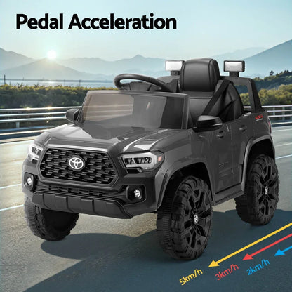 Kids Electric Ride On Car Toyota Tacoma Off Road Jeep Toy Cars Remote 12V Grey - Mekamart Australia