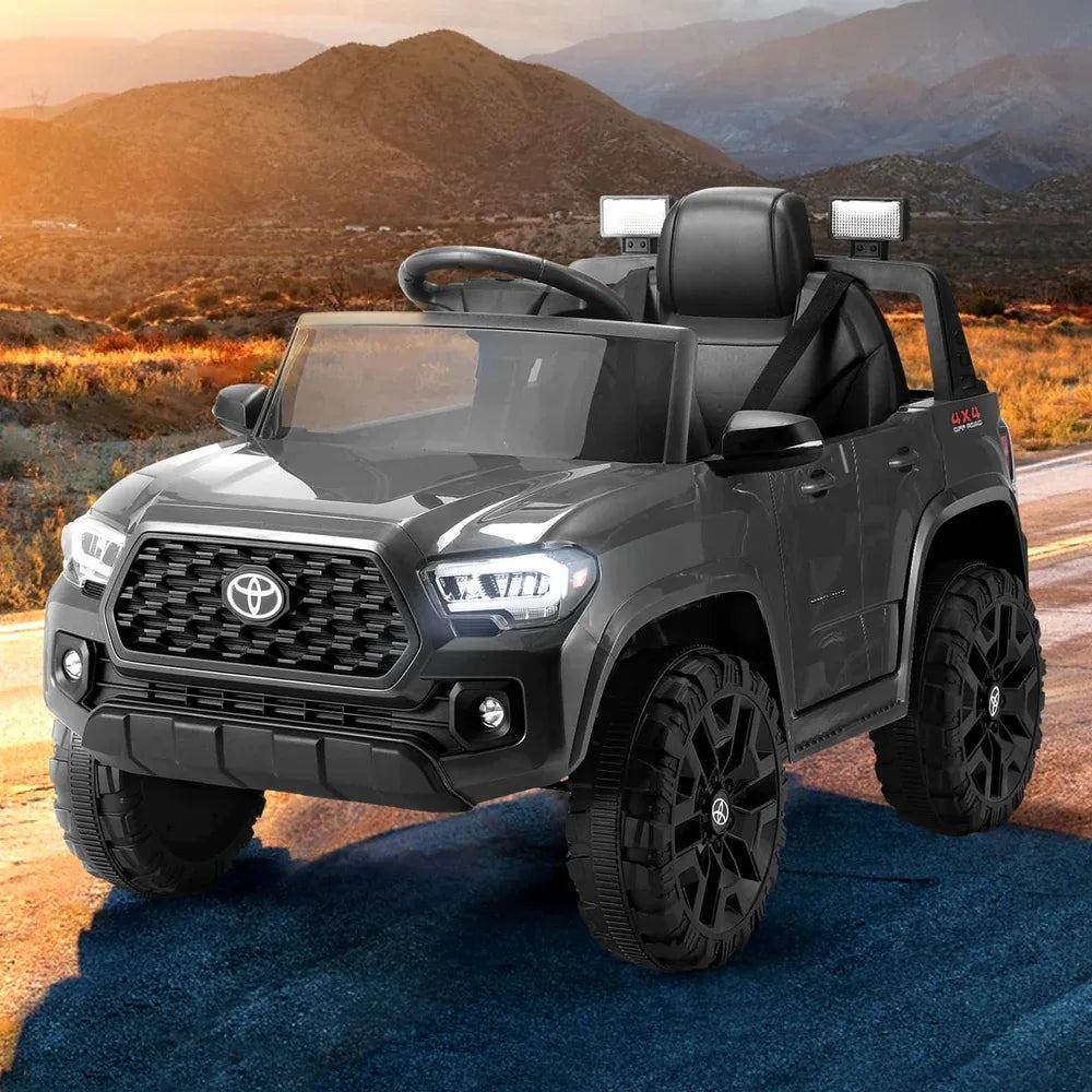 Kids Electric Ride On Car Toyota Tacoma Off Road Jeep Toy Cars Remote 12V Grey - Mekamart Australia