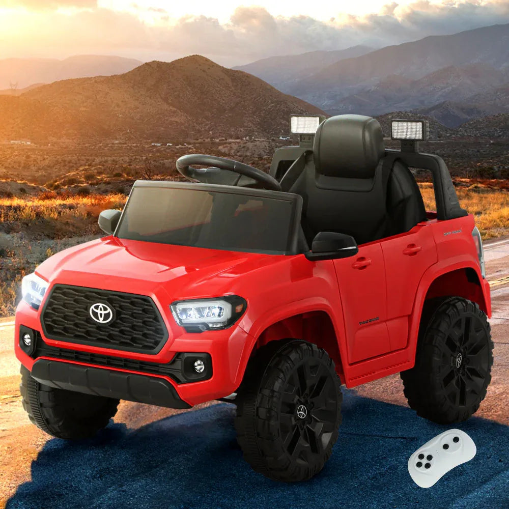 Kids Electric Ride On Car Toyota Tacoma Off Road Jeep Toy Cars Remote 12V Red - Mekamart Australia