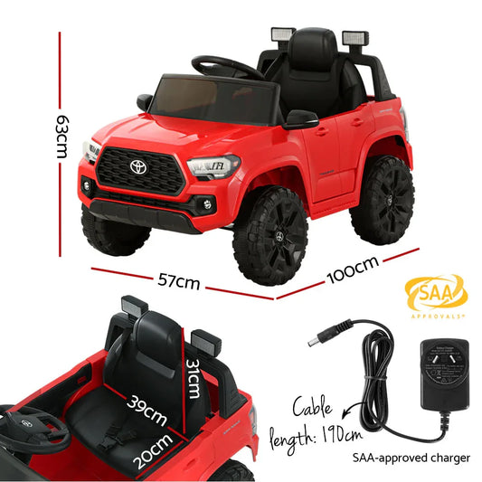 Kids Electric Ride On Car Toyota Tacoma Off Road Jeep Toy Cars Remote 12V Red - Mekamart Australia