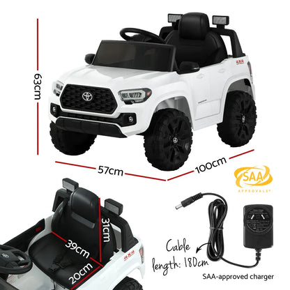 Kids Electric Ride On Car Toyota Tacoma Off Road Jeep Toy Cars Remote 12V Whte - Mekamart Australia