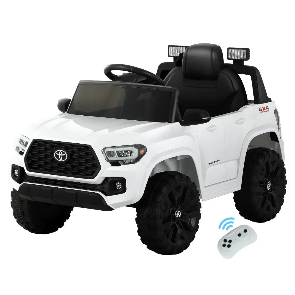 Kids Electric Ride On Car Toyota Tacoma Off Road Jeep Toy Cars Remote 12V Whte - Mekamart Australia