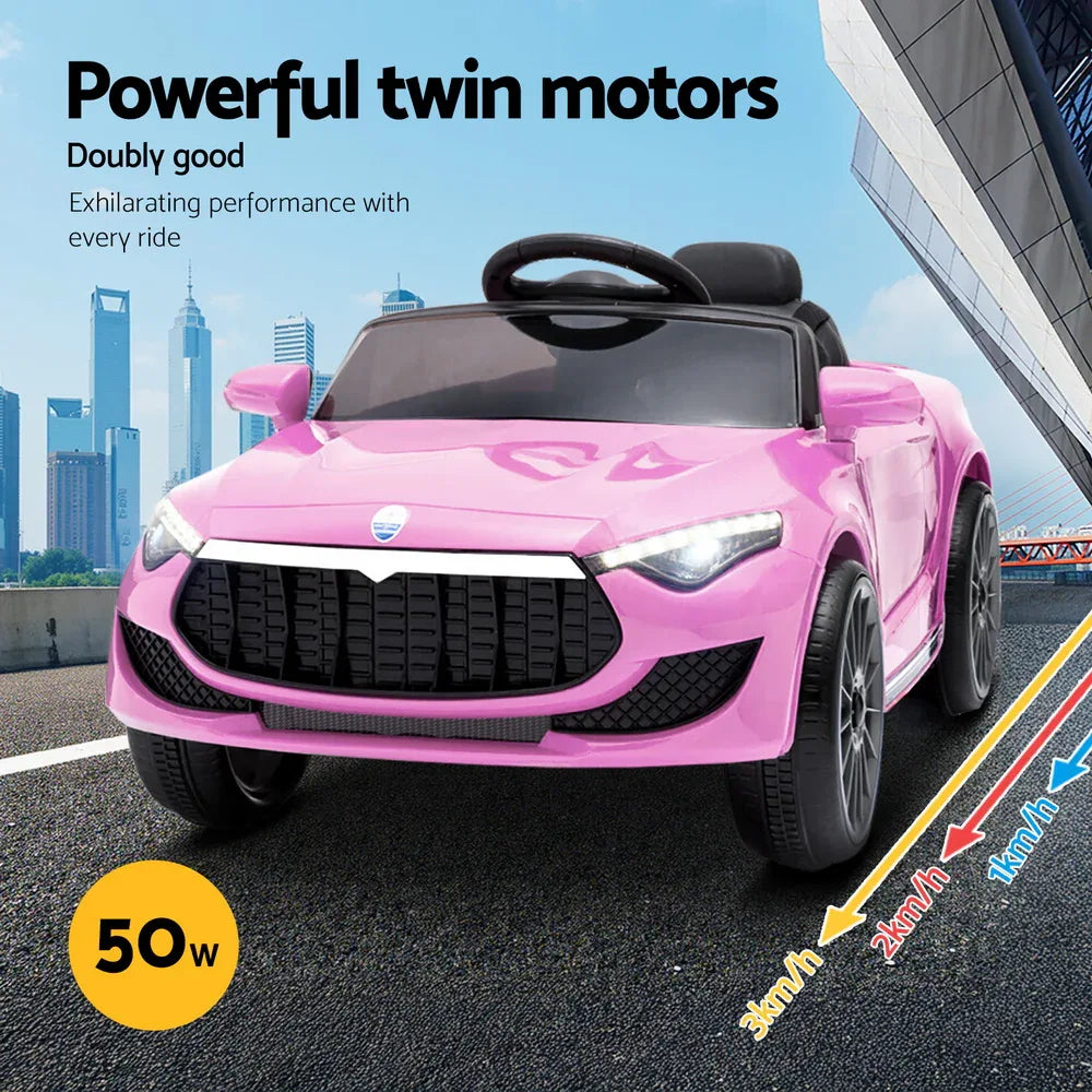 Rigo Kids Electric Ride On Car Toys Cars Headlight Music Remote Control 12V Pink - Mekamart Australia