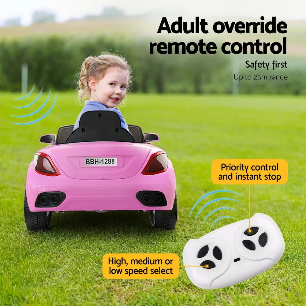 Rigo Kids Electric Ride On Car Toys Cars Headlight Music Remote Control 12V Pink - Mekamart Australia