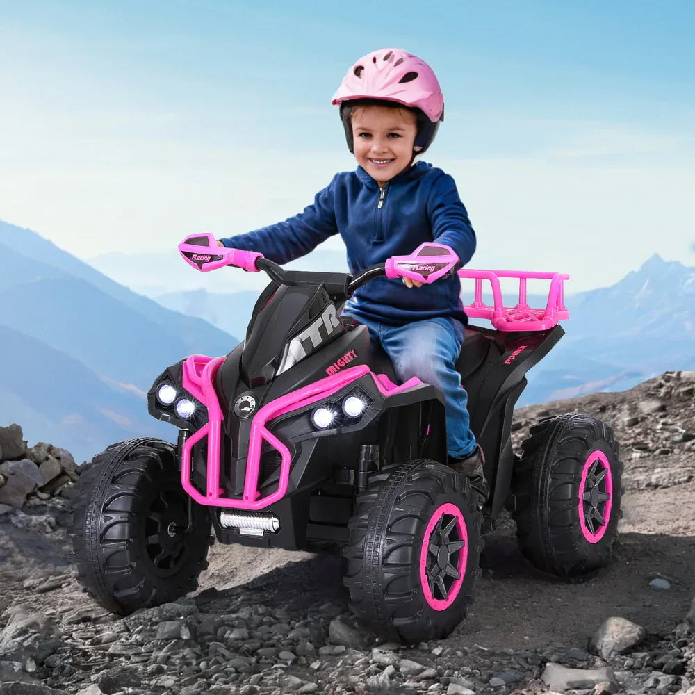 Rigo Kids Ride On Car ATV Quad Motorbike Storage Rack Electric Toys 12V Pink - Mekamart Australia