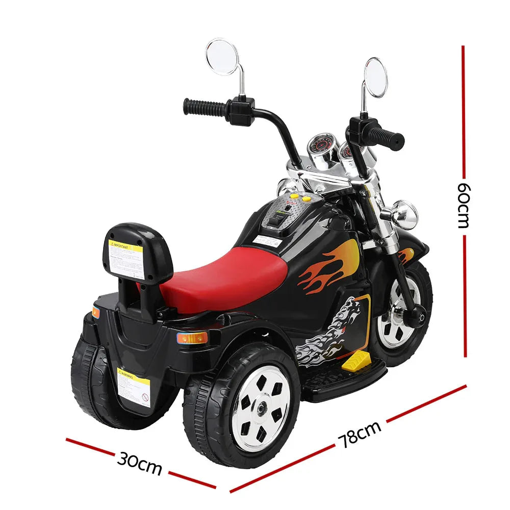 Rigo Kids Ride On Car Motorcycle Motorbike Electric Toys Horn Music 6V Black - Mekamart Australia