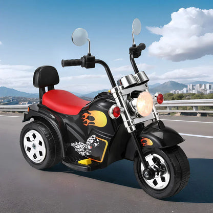 Rigo Kids Ride On Car Motorcycle Motorbike Electric Toys Horn Music 6V Black - Mekamart Australia