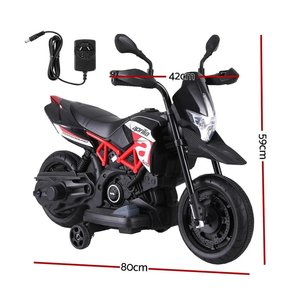 Kids Electric Ride On Car Motorcycle Motorbike Aprilia Licensed Dorsoduro 900 - Mekamart Australia