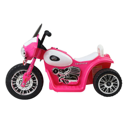 Rigo Kids Electric Ride On Patrol Police Car Harley-Inspired 6V Pink - Mekamart Australia