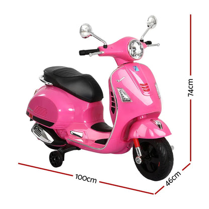 Kids Electric Ride On Car Motorcycle Motorbike Vespa Licensed GTS Pink - Mekamart Australia