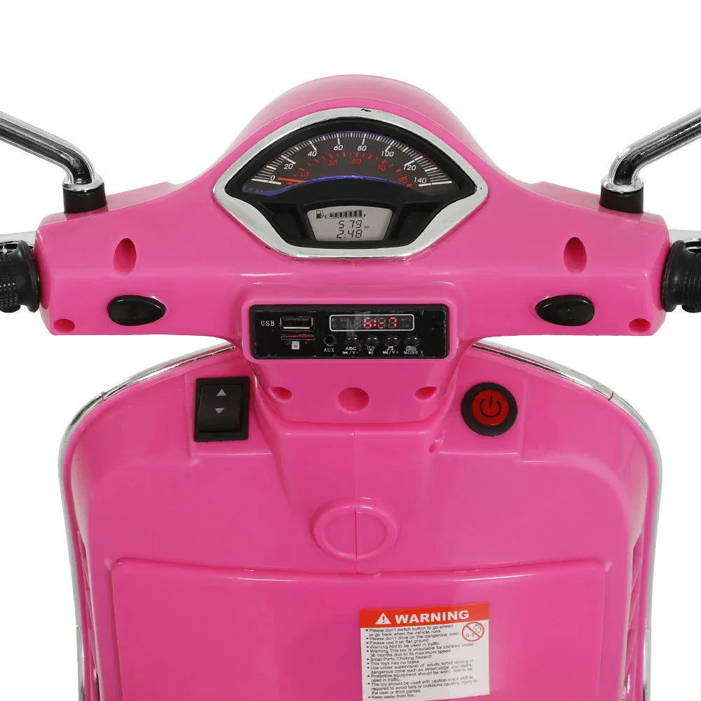 Kids Electric Ride On Car Motorcycle Motorbike Vespa Licensed GTS Pink - Mekamart Australia