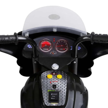 Rigo Kids Electric Ride On Police Motorcycle Motorbike 6V Battery Black - Mekamart Australia