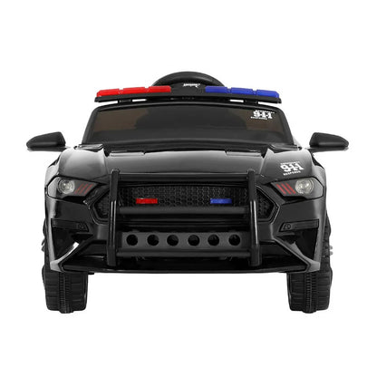 Rigo Kids Ride On Car Electric Patrol Police Cars Battery Powered Toys 12V Black - Mekamart Australia