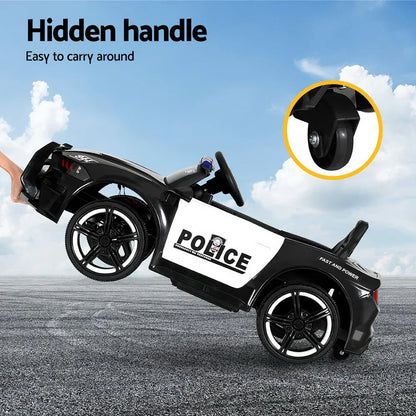 Rigo Kids Ride On Car Electric Patrol Police Cars Battery Powered Toys 12V Black - Mekamart Australia