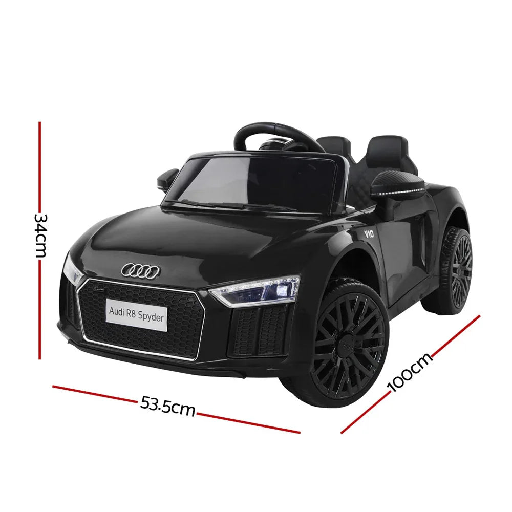 Kids Ride On Car Audi R8 Licensed Sports Electric Toy Cars Black - Mekamart Australia