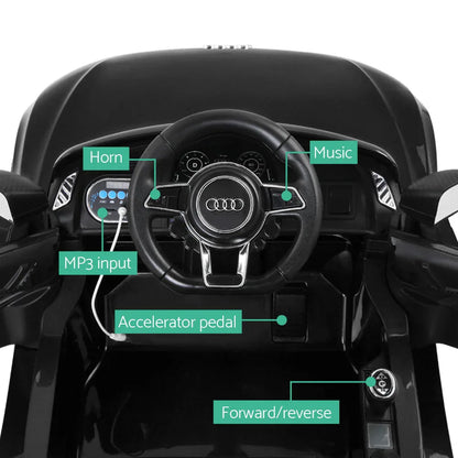 Kids Ride On Car Audi R8 Licensed Sports Electric Toy Cars Black - Mekamart Australia