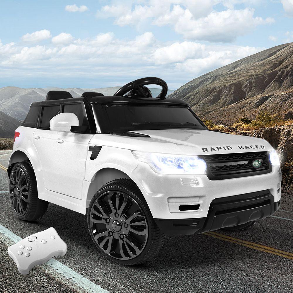 Rigo Kids Electric Ride On Car SUV Range Rover-inspired Cars Remote 12V White - Mekamart Australia