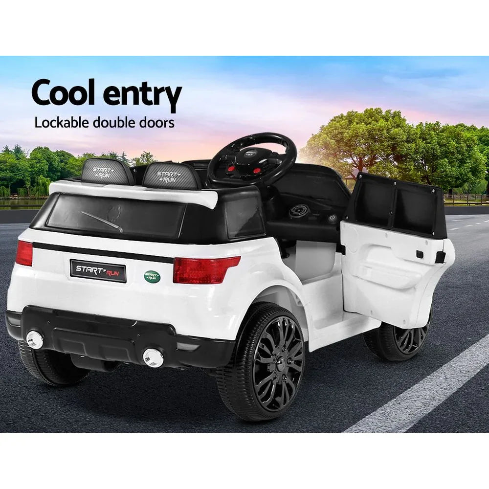 Rigo Kids Electric Ride On Car SUV Range Rover-inspired Cars Remote 12V White - Mekamart Australia