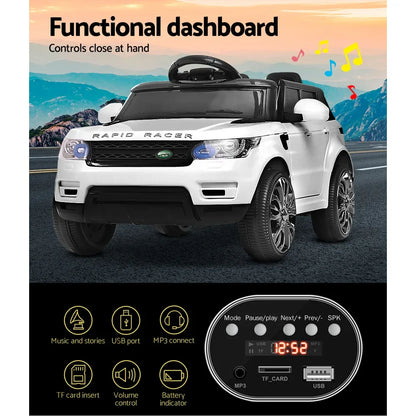 Rigo Kids Electric Ride On Car SUV Range Rover-inspired Cars Remote 12V White - Mekamart Australia