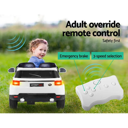 Rigo Kids Electric Ride On Car SUV Range Rover-inspired Cars Remote 12V White - Mekamart Australia