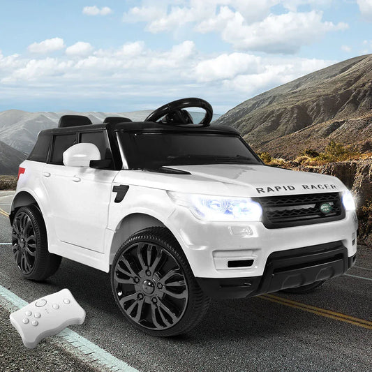 Rigo Kids Electric Ride On Car SUV Range Rover-inspired Cars Remote 12V White - Mekamart Australia