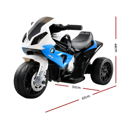 Kids Electric Ride On Car Police Motorcycle Motorbike BMW Licensed S1000RR Blue - Mekamart Australia