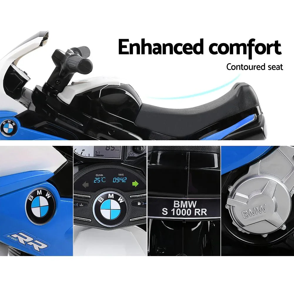 Kids Electric Ride On Car Police Motorcycle Motorbike BMW Licensed S1000RR Blue - Mekamart Australia
