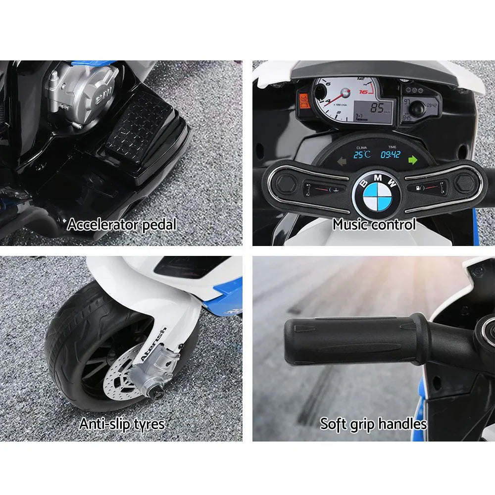 Kids Electric Ride On Car Police Motorcycle Motorbike BMW Licensed S1000RR Blue - Mekamart Australia