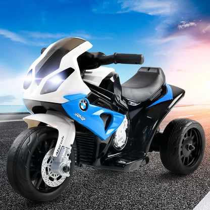 Kids Electric Ride On Car Police Motorcycle Motorbike BMW Licensed S1000RR Blue - Mekamart Australia